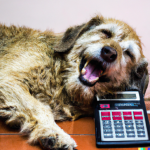 perro con calculadora